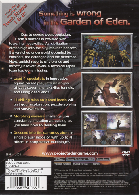 Project Eden — Box back