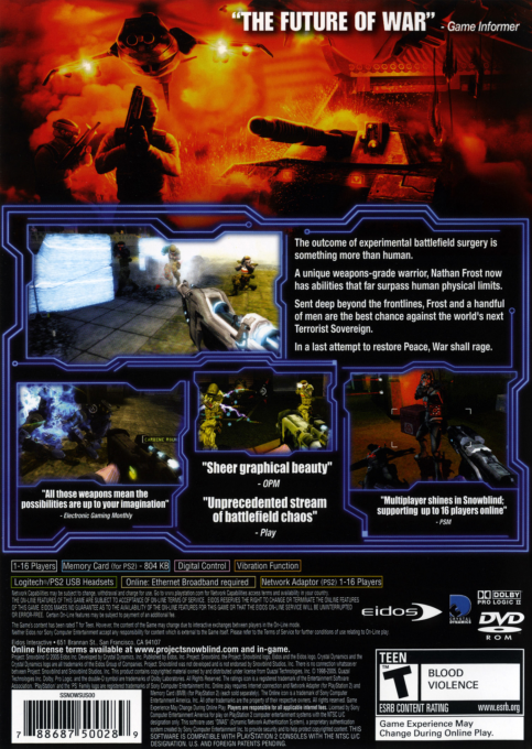 Project : Snowblind — Box back