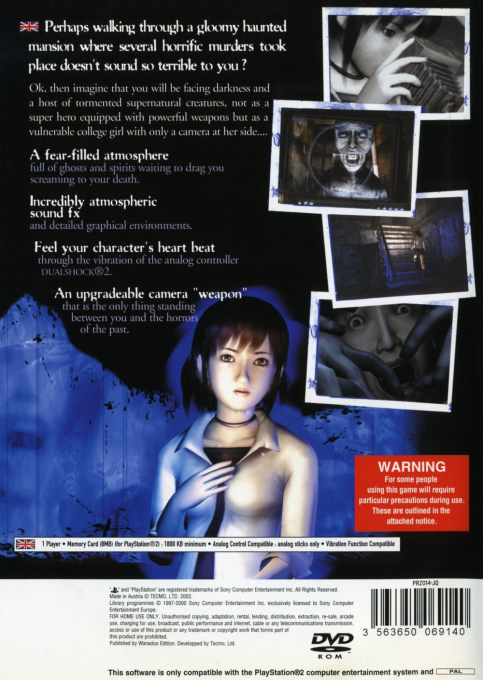 Project Zero — Box back