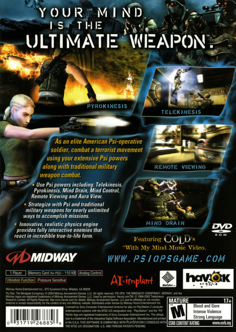 Psi-Ops : The Mindgate Conspiracy — Box back