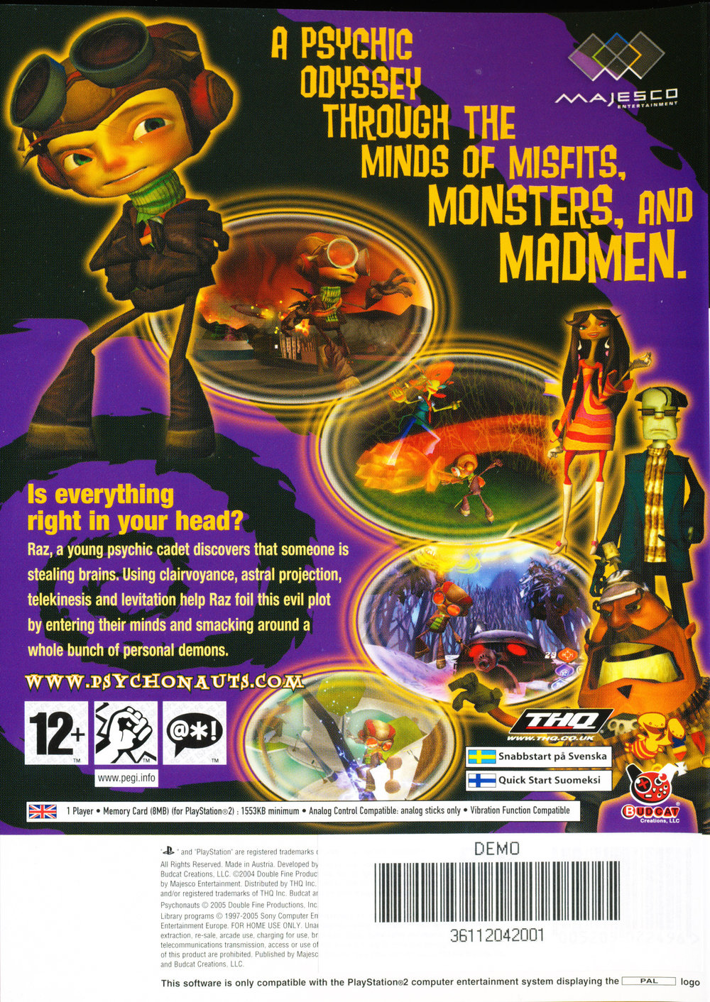 Psychonauts — Box back