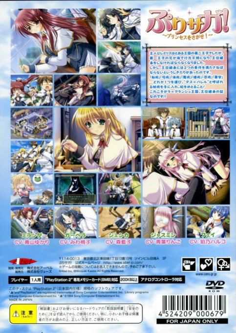 Puri-Saga! Princess o Sagase! — Box back