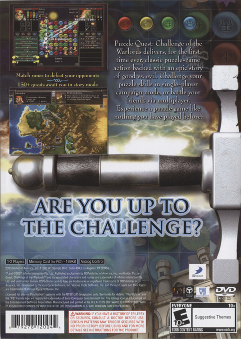 Puzzle Quest : Challenge of the Warlords — Box back