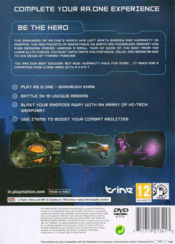 RA.ONE: The Game — Box back