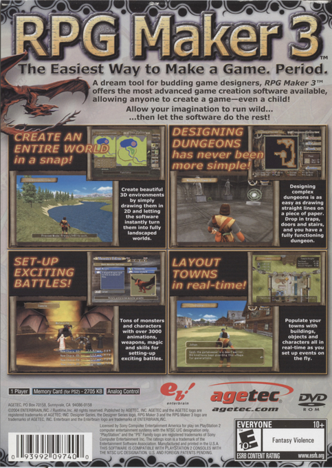 RPG Maker 3 — Box back