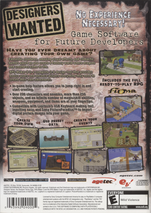 RPG Maker II — Box back
