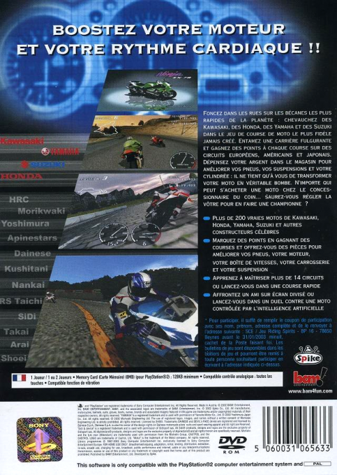 RS : Riding Spirits — Box back