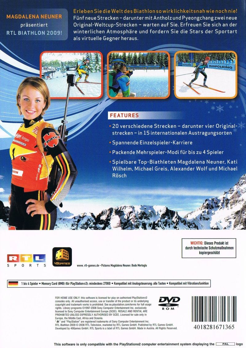 RTL Biathlon 2009 — Box back
