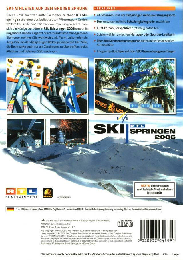 RTL Skispringen 2006 — Box back