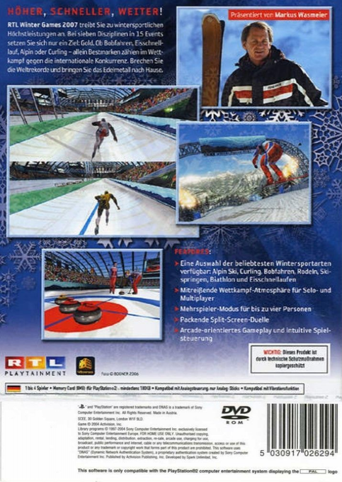 RTL Winter Games 2007 — Box back