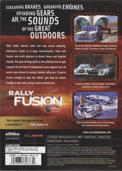 Rally Fusion : Race of Champions — Box back