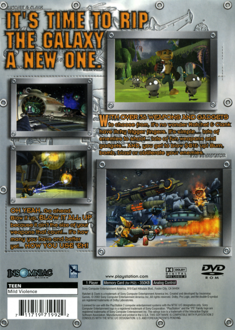 Ratchet & Clank — Box back