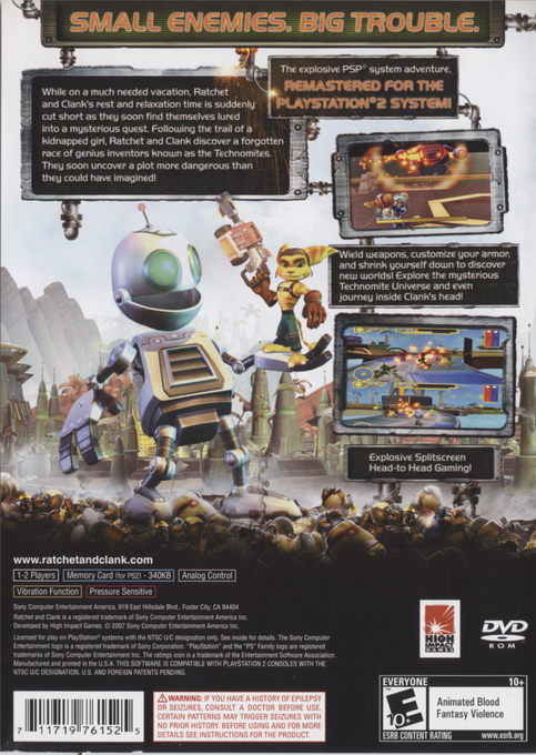 Ratchet & Clank : Size Matters — Box back