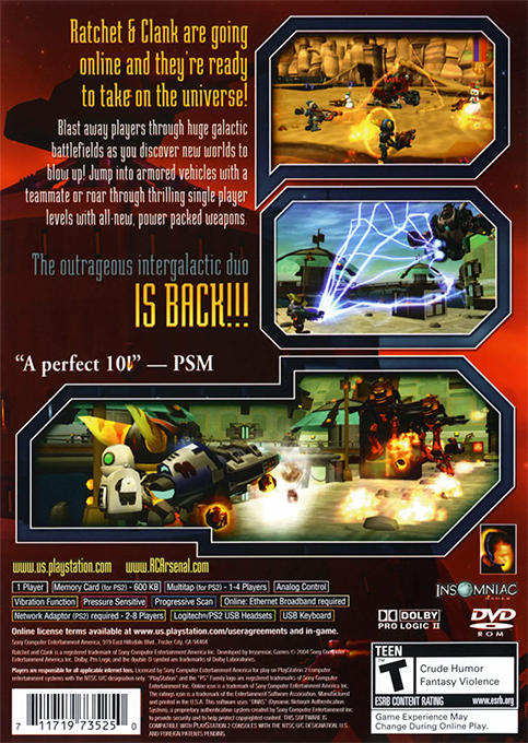 Ratchet & Clank : Up Your Arsenal — Box back