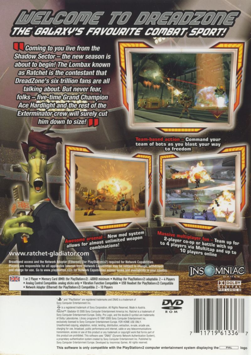 Ratchet : Gladiator — Box back