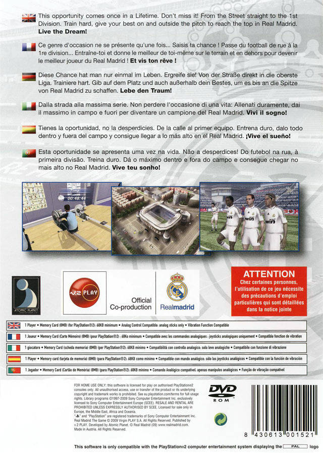 Real Madrid : The Game — Box back