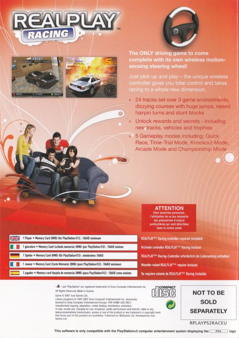 Realplay Racing — Box back