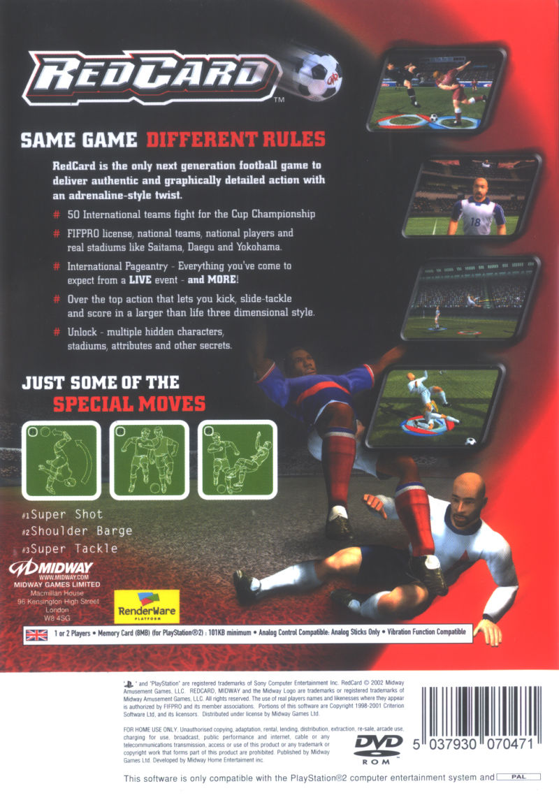 RedCard — Box back
