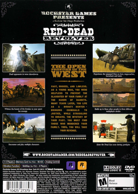 Red Dead Revolver — Box back