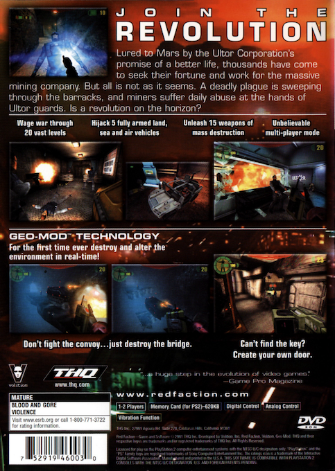 Red Faction — Box back