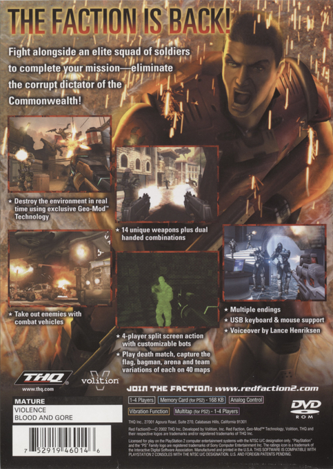 Red Faction II — Box back
