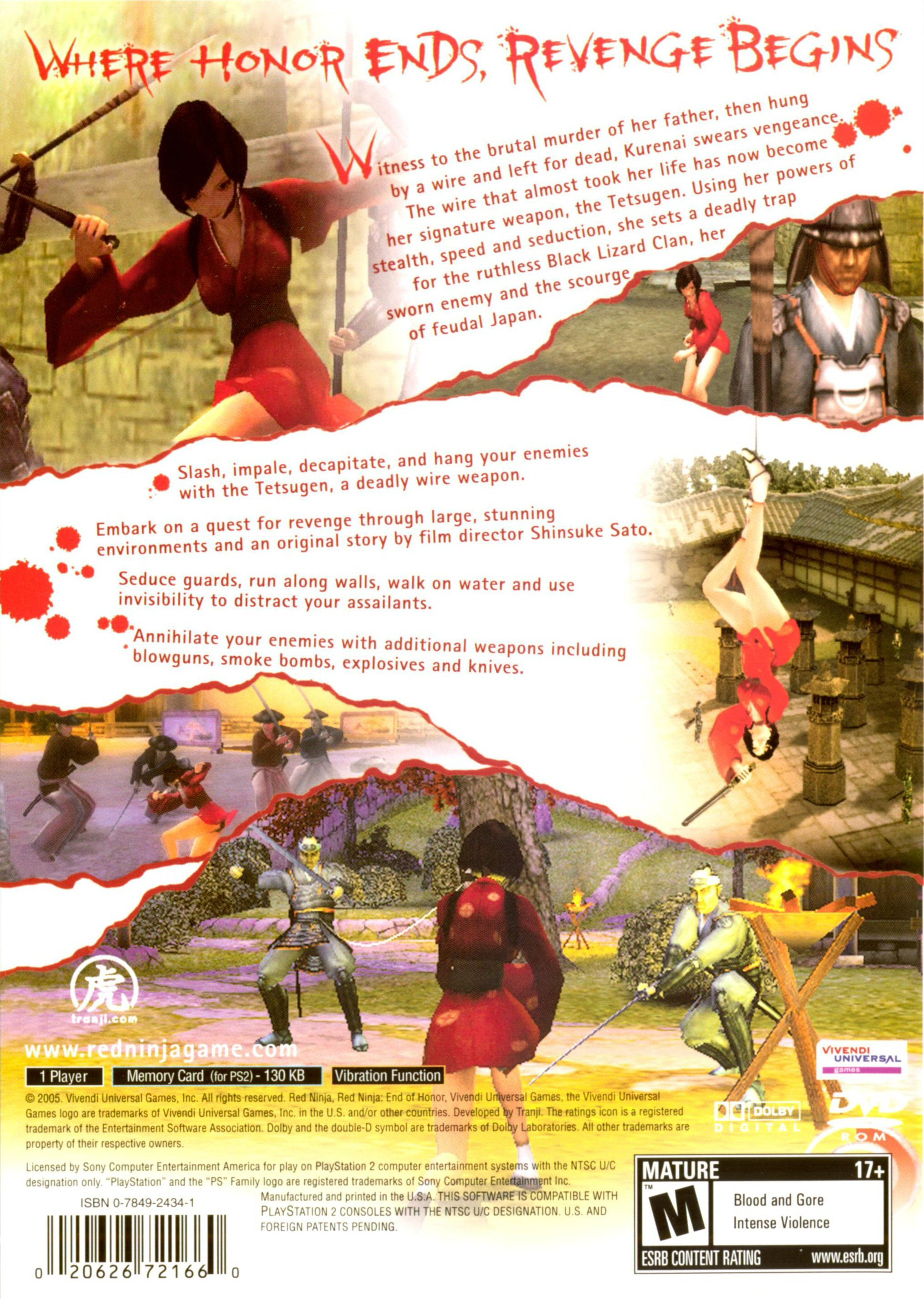 Red Ninja : End of Honor — Box back