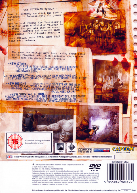 Resident Evil 4 — Box back