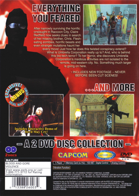Resident Evil Code : Veronica X — Box back