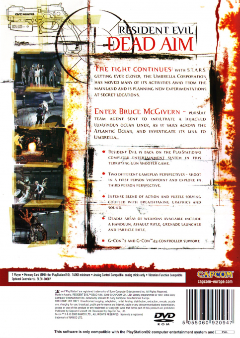 Resident Evil : Dead Aim — Box back