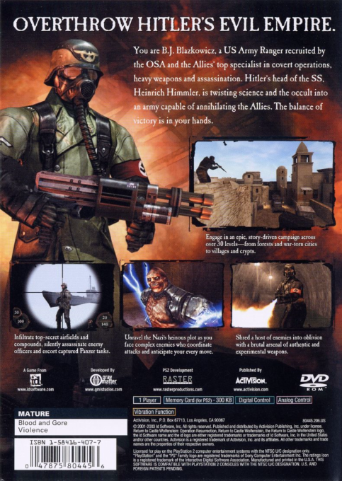 Return to Castle Wolfenstein : Operation Resurrection — Box back