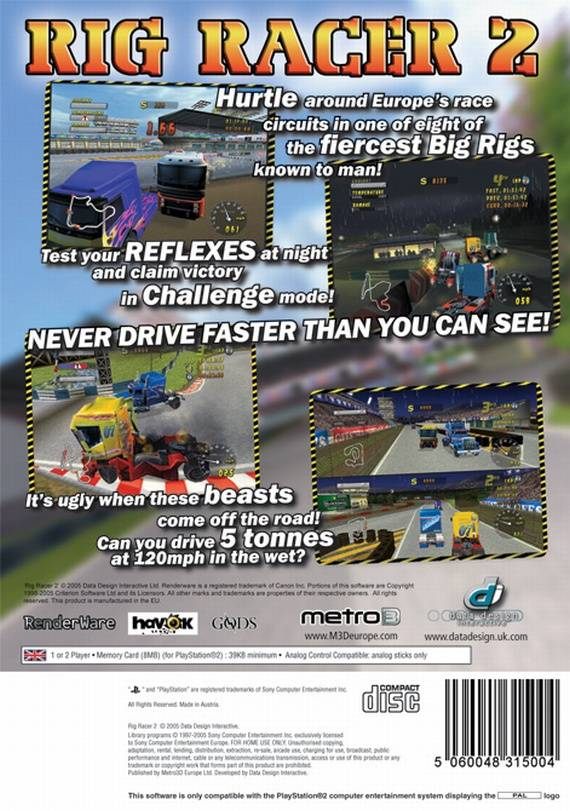 Rig Racer 2 — Box back