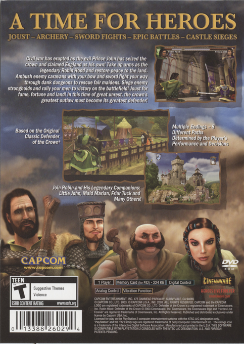 Robin Hood : Defender of the Crown — Box back