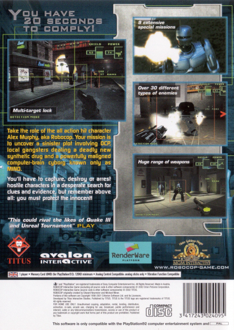 RoboCop — Box back