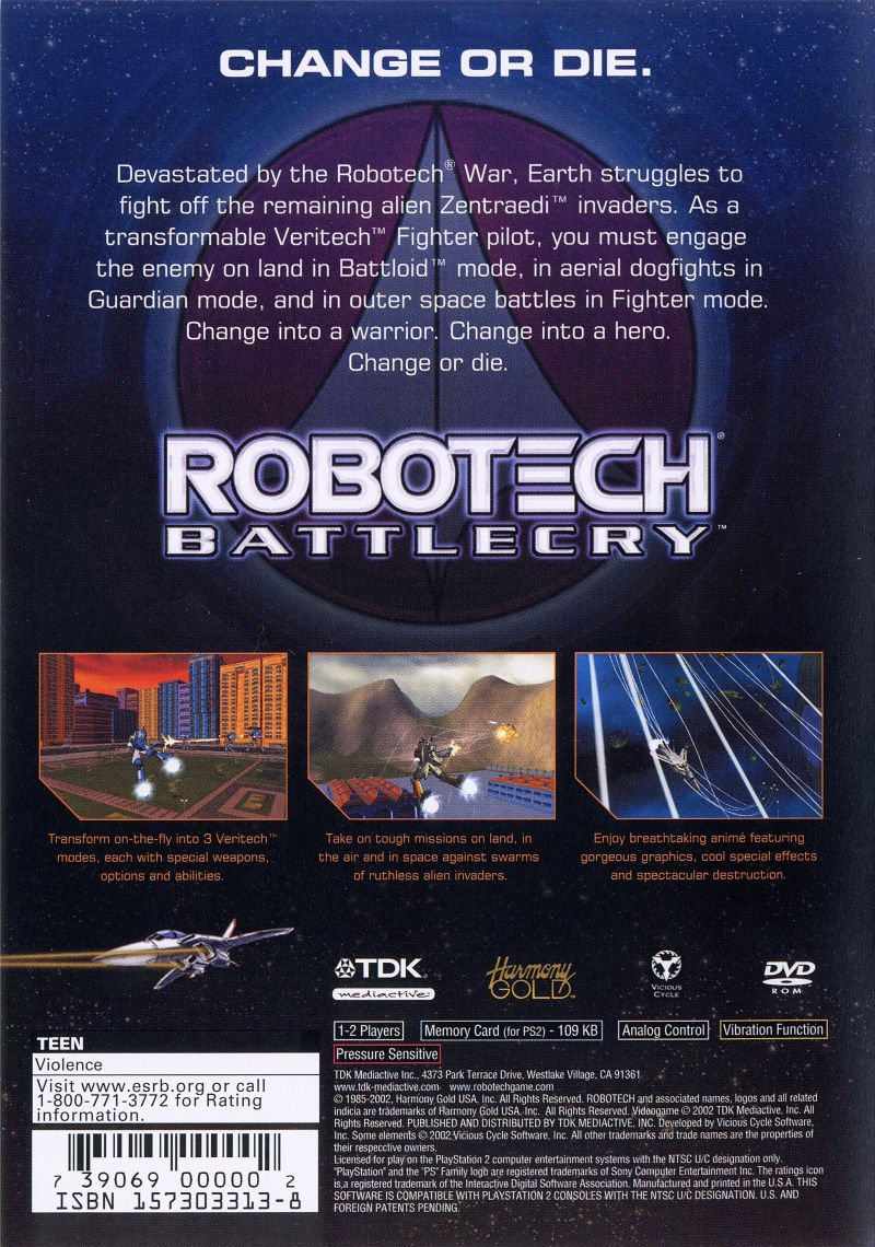 Robotech : Battlecry — Box back