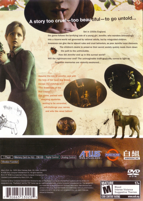 Rule of Rose — Box back