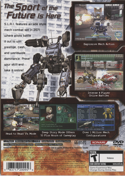 S.L.A.I. : Steel Lancer Arena International — Box back