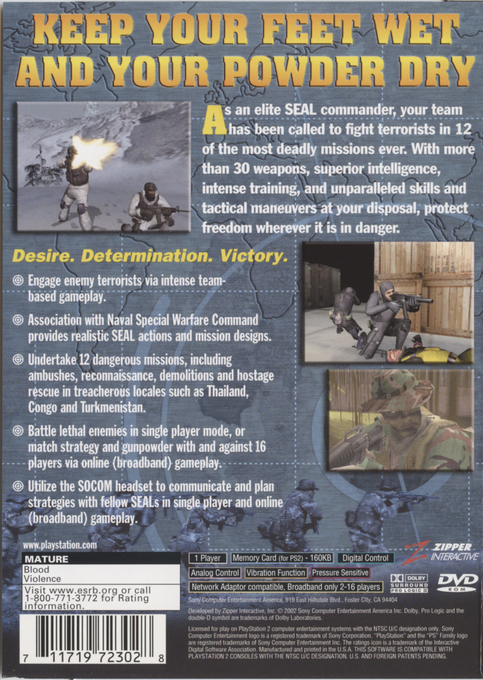 SOCOM : U.S. Navy SEALs — Box back