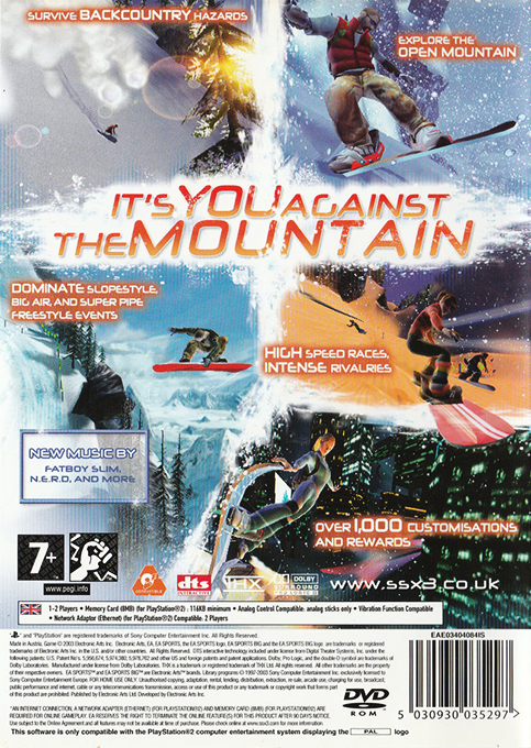 SSX 3 — Box back