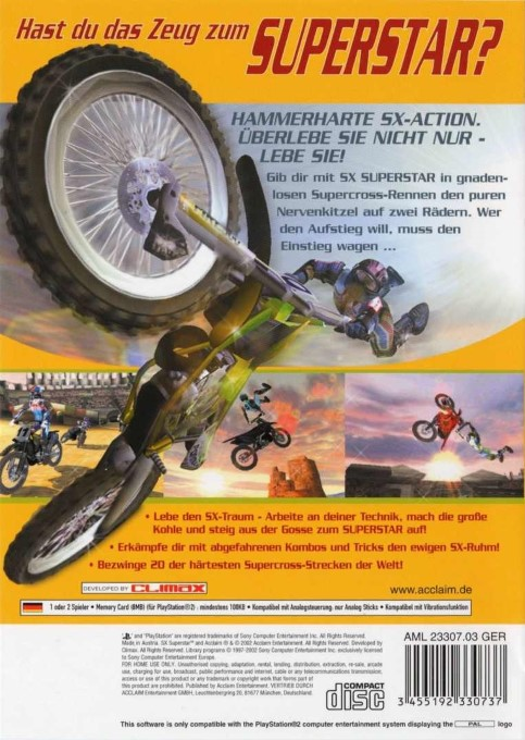 SX Superstar — Box back