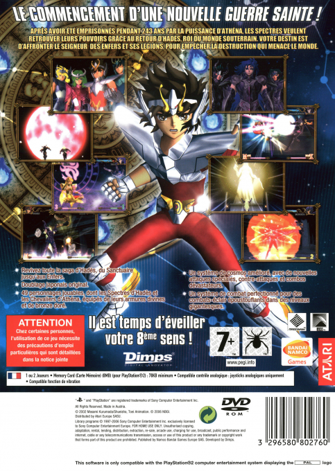 Saint Seiya: The Hades — Box back