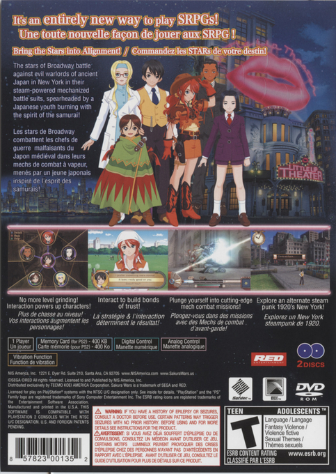 Sakura Wars: So Long, My Love — Box back