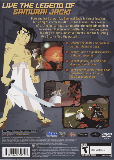 Samurai Jack : The Shadow of Aku — Box back