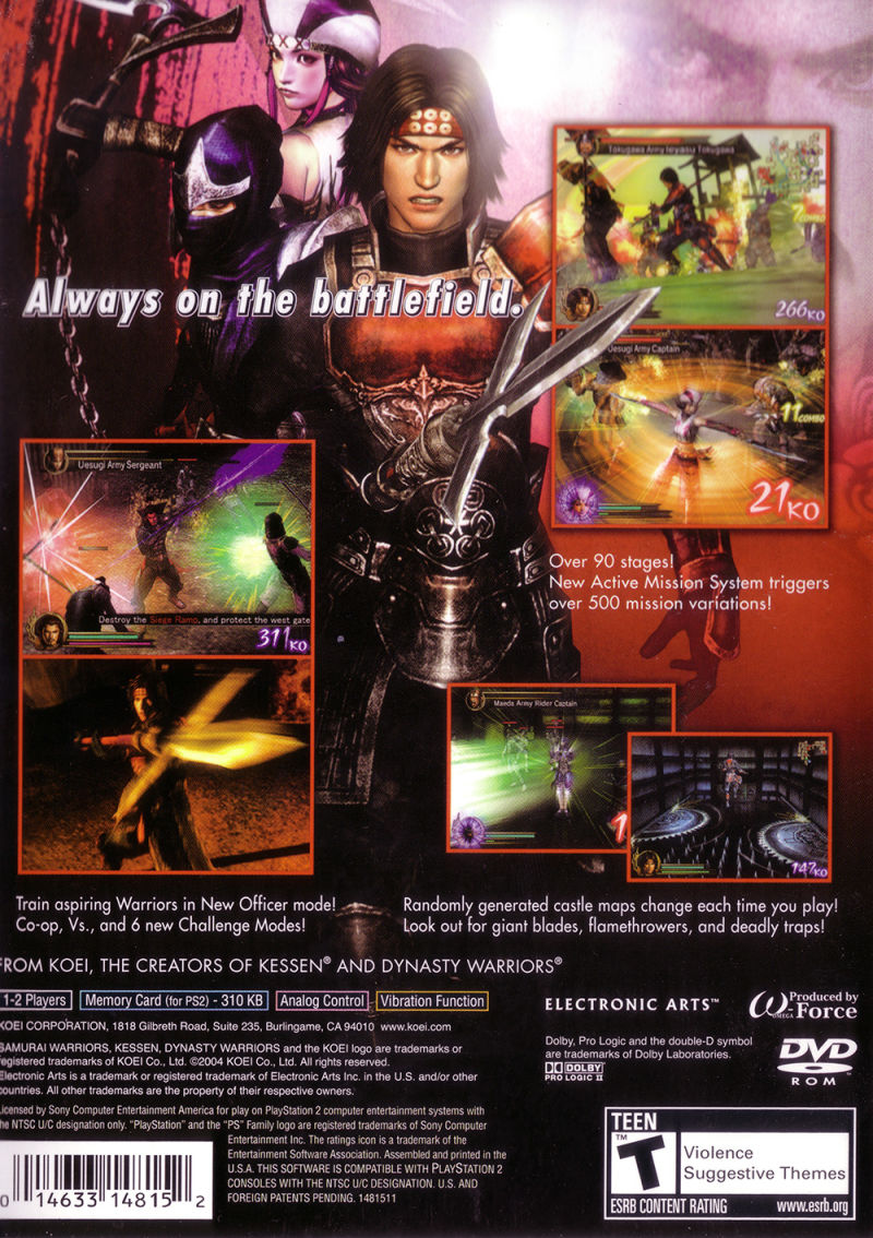 Samurai Warriors — Box back