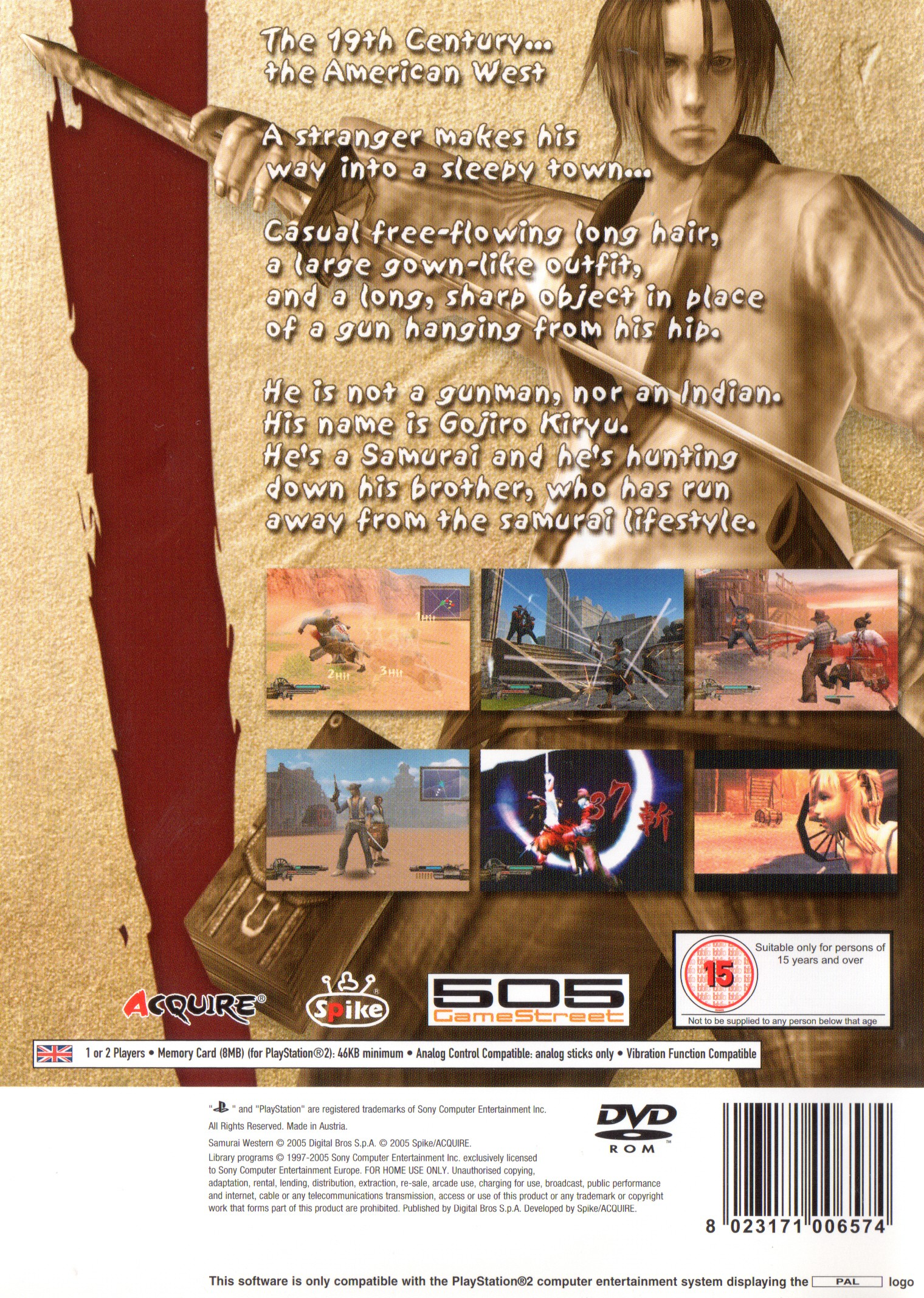 Samurai Western — Box back