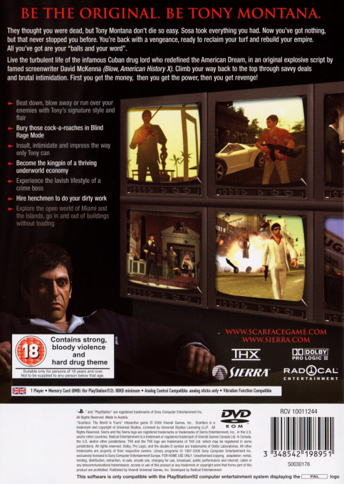 Scarface : The World Is Yours — Box back