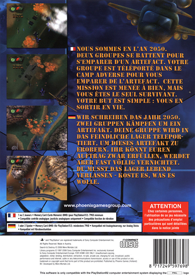Search & Destroy — Box back
