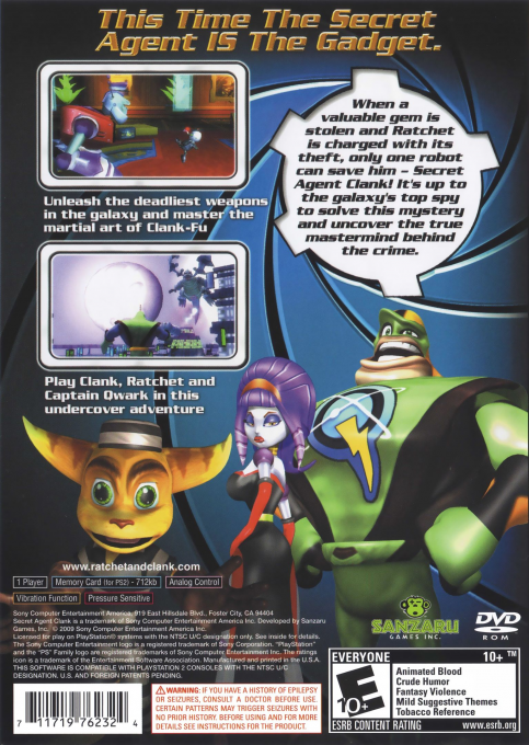 Secret Agent Clank — Box back