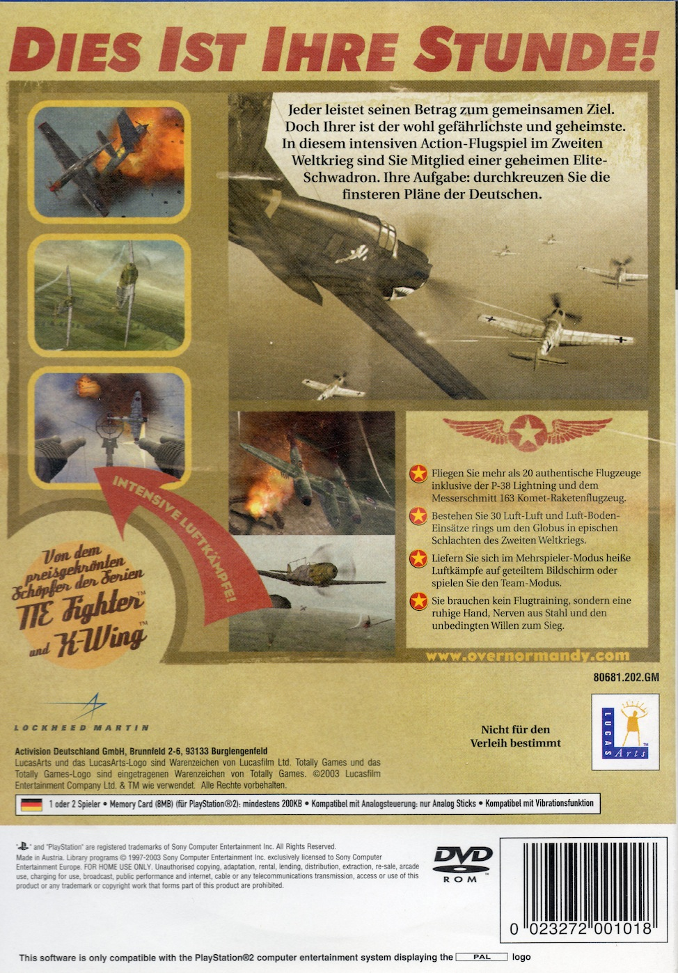 Secret Weapons over Normandy — Box back