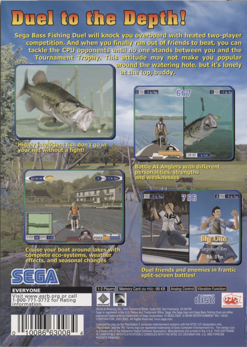 Sega Bass Fishing Duel — Box back