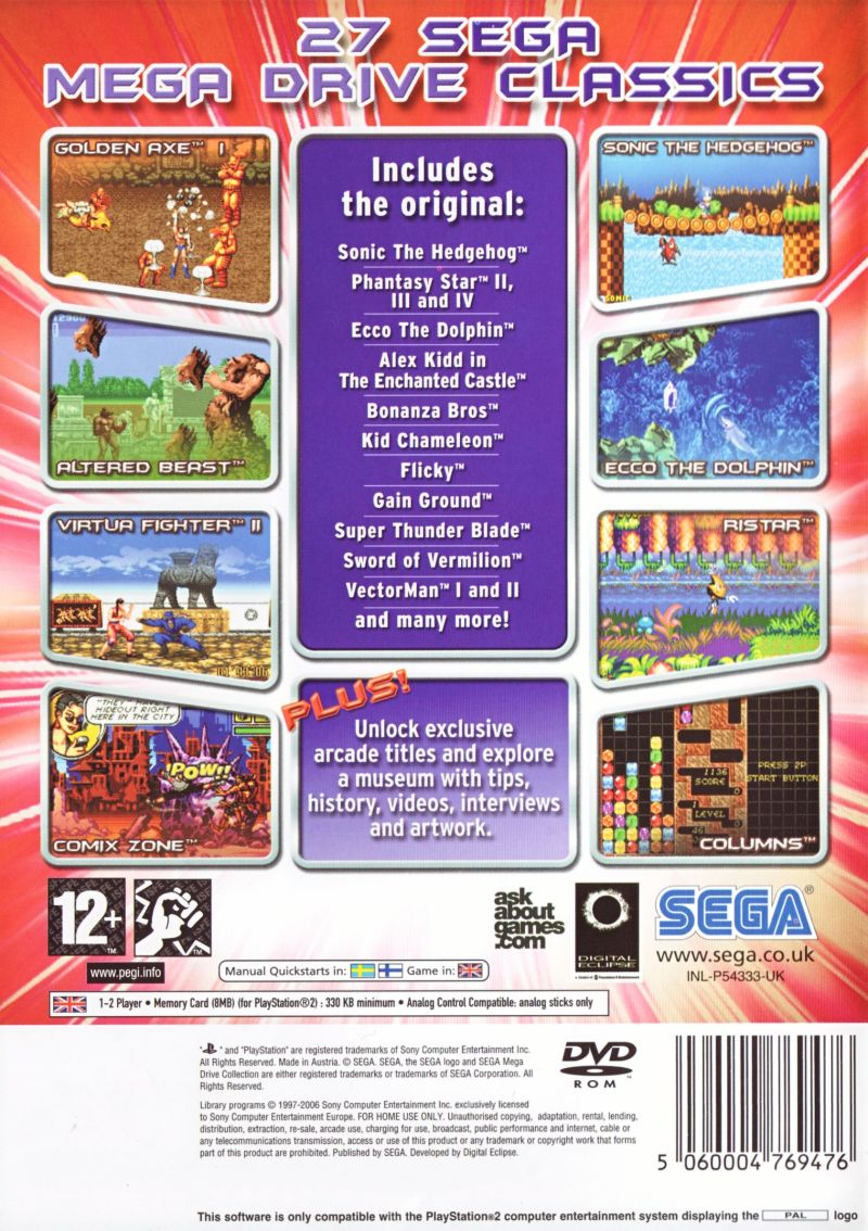 Sega Mega Drive Collection — Box back